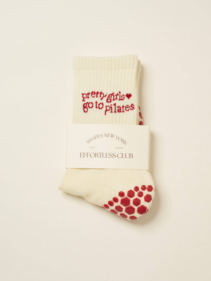 Pilates Girl Grip Sock: Red