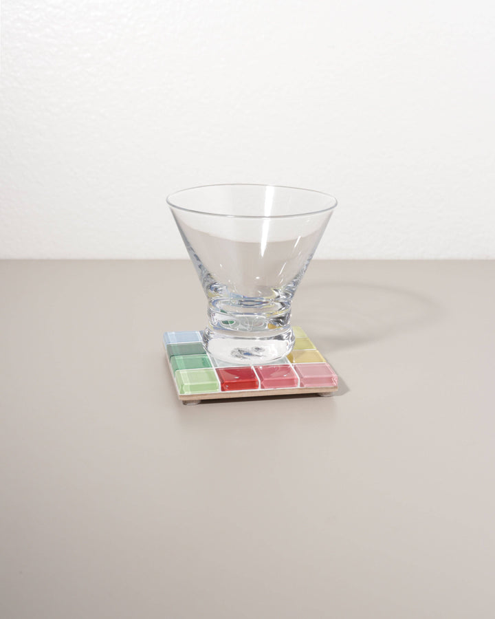 GLASS TILE COASTER - Through A Window - Rainbow: Single