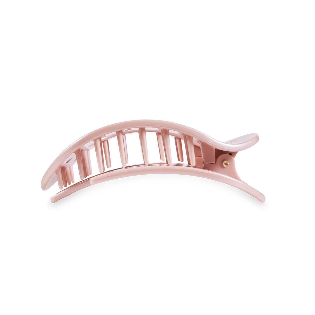 Medium Round Flat Hair Clip-Pearly Pink