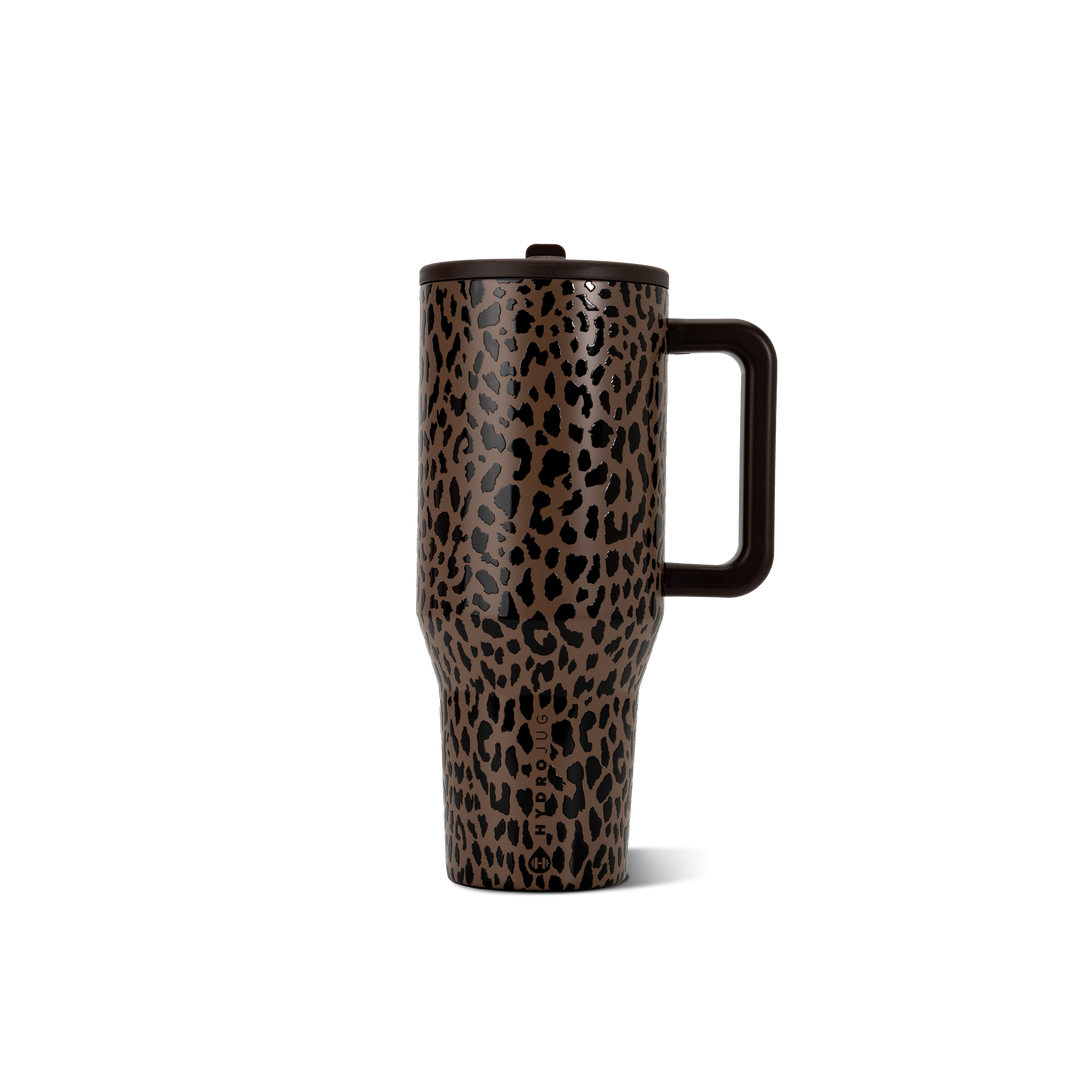 Brown Leopard HydroJug 32 oz Traveler Tumbler