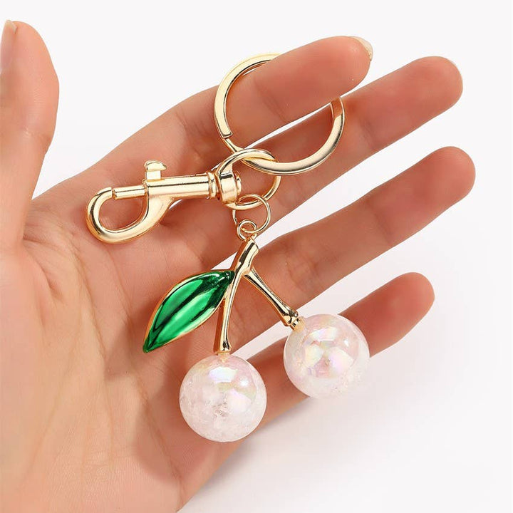 Pearlie Cherry Drop with Leaf Bag Charm