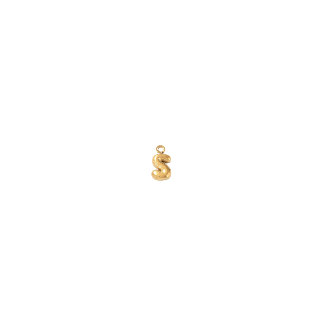 Gold Micro Letters  | Waterproof Stainless Steel: M