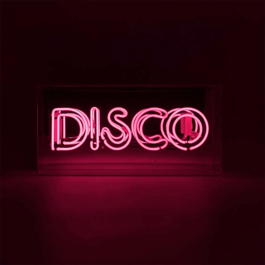 Pink 'Disco' Acrylic Box Neon Light