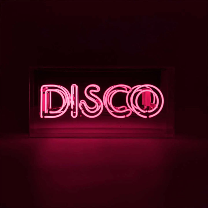 Pink 'Disco' Acrylic Box Neon Light