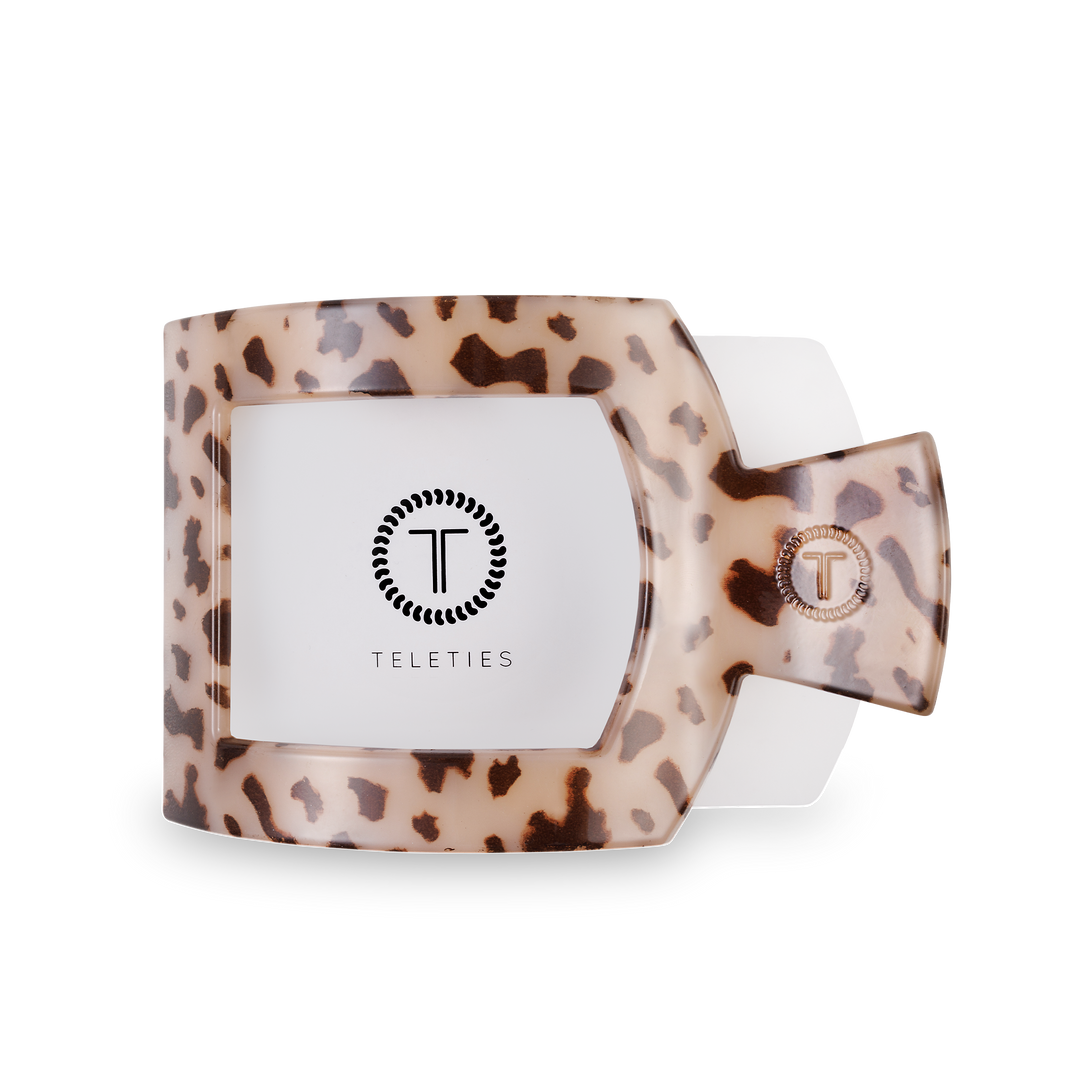 Large Square Flat Hair Clip-Blonde Tortoise