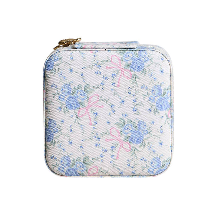 Flower Bow Pattern Portable Square Jewelry Box