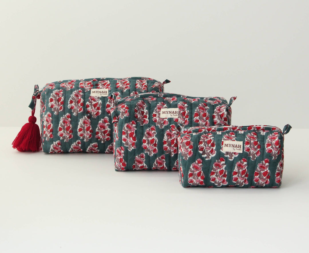 Large Emerald Motif Cosmetic Bag