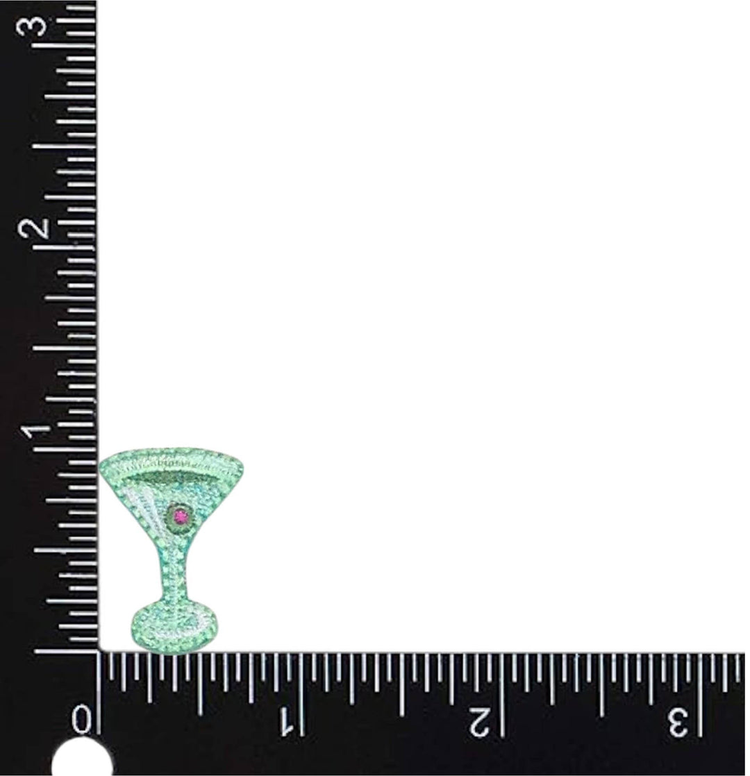 Green Mini Martini Glass Iron-On Patch – 1" Cocktail Glass