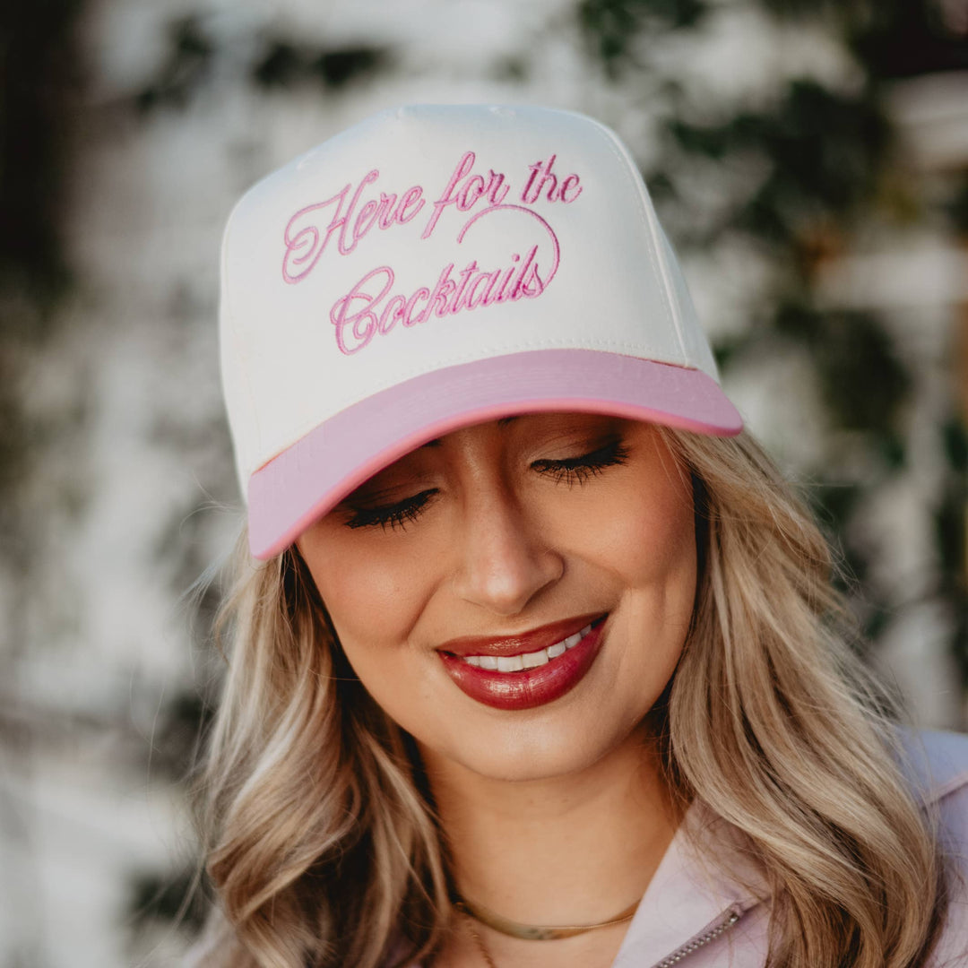 Here For the Cocktails Two-Toned Vintage Hat: Pink and Tan