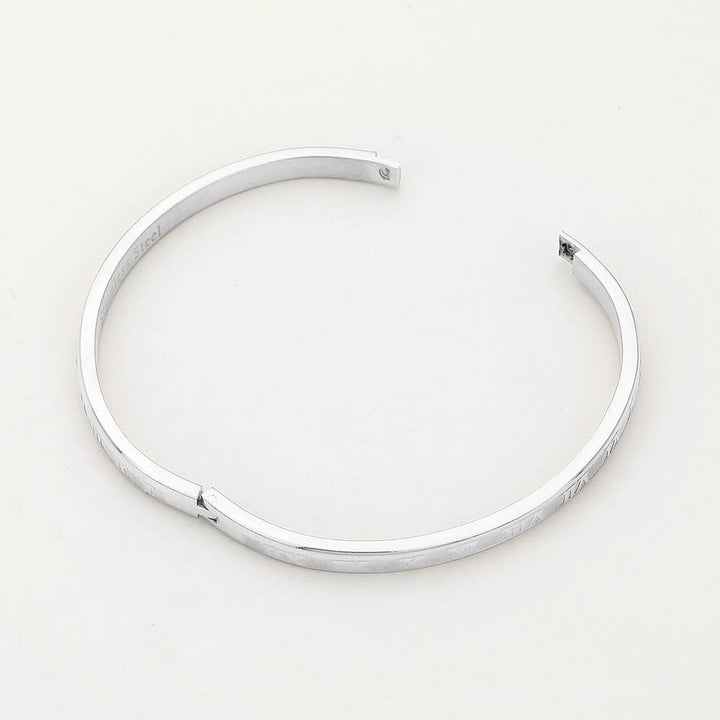 Roman Numerals Hinged Bangle Bracelet: Gold