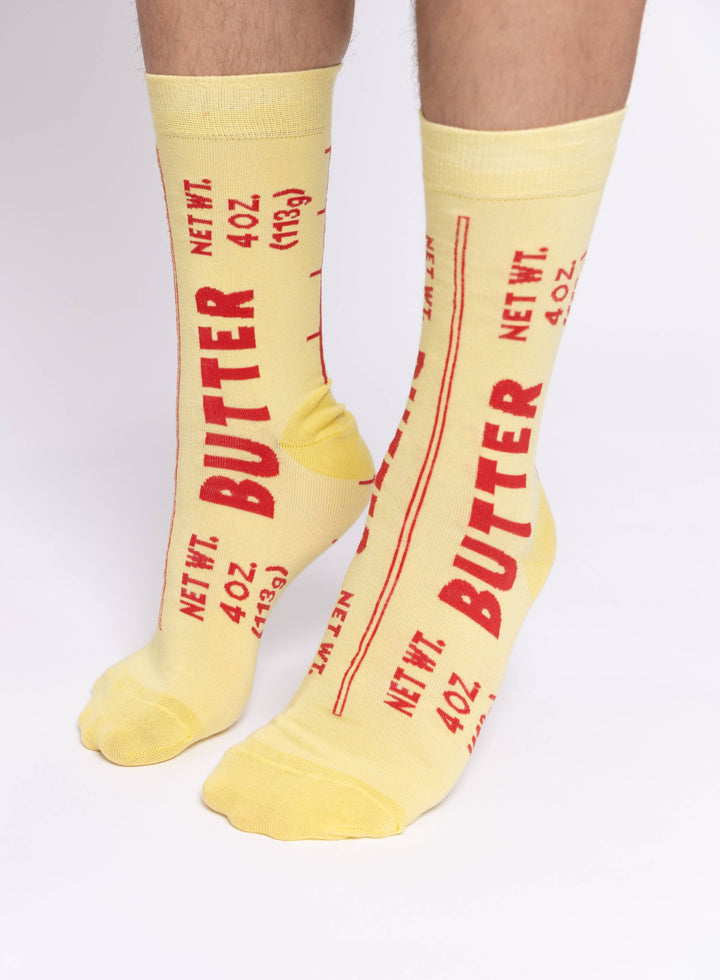 Butter Socks - Butter Foodie Gift Large Crew Socks
