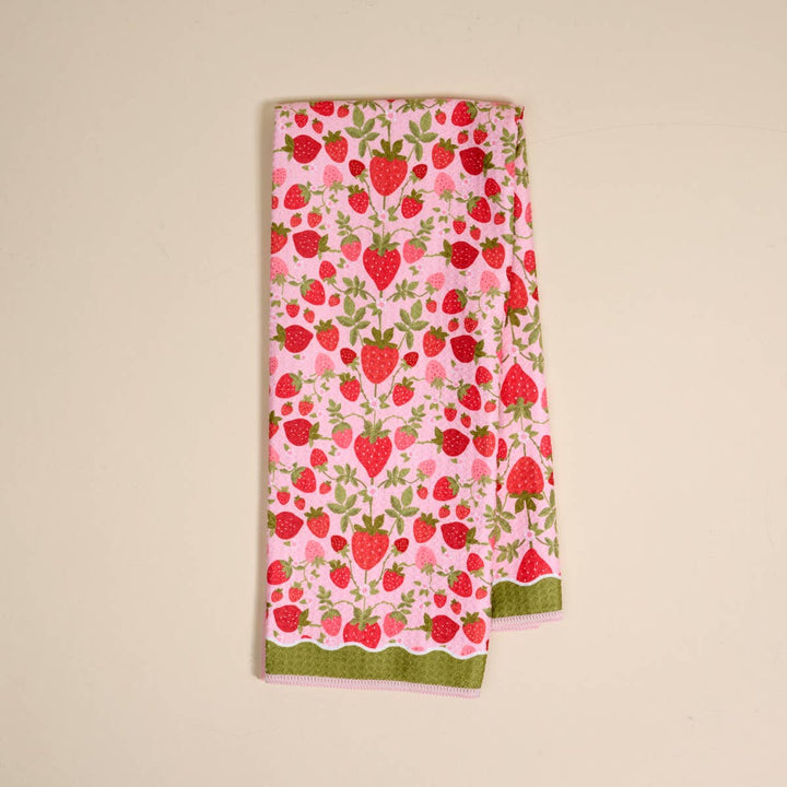 Waffle Tea Towel-Strawberry Fields