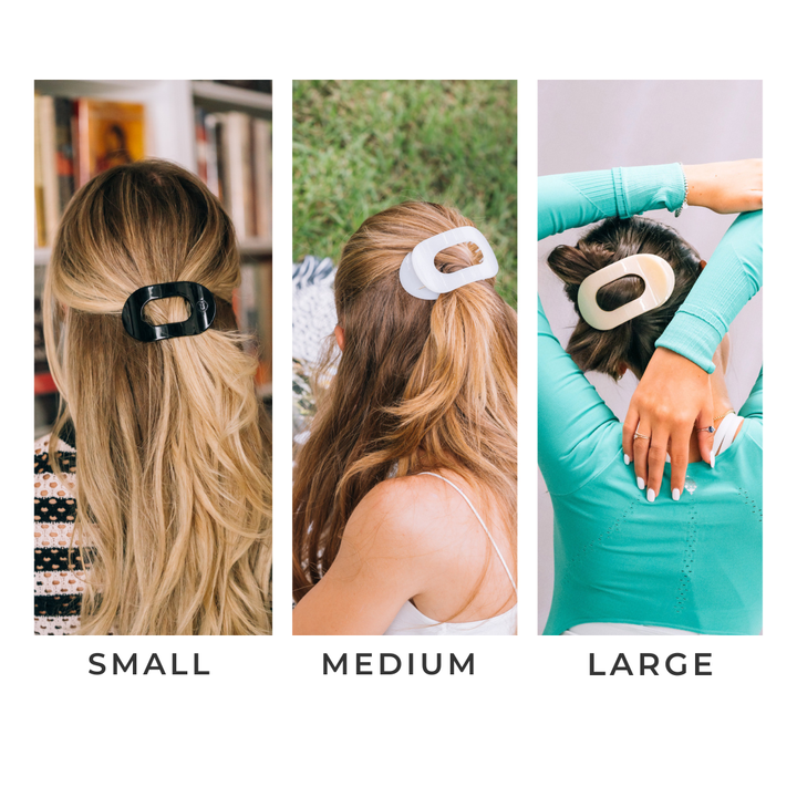 Medium Round Flat Hair Clip-Coconut White