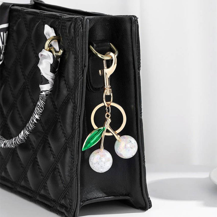 Pearlie Cherry Drop with Leaf Bag Charm