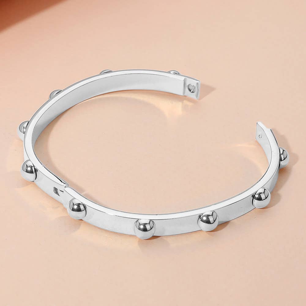 Bubble Hinged Bangle Bracelet: Yellow Gold