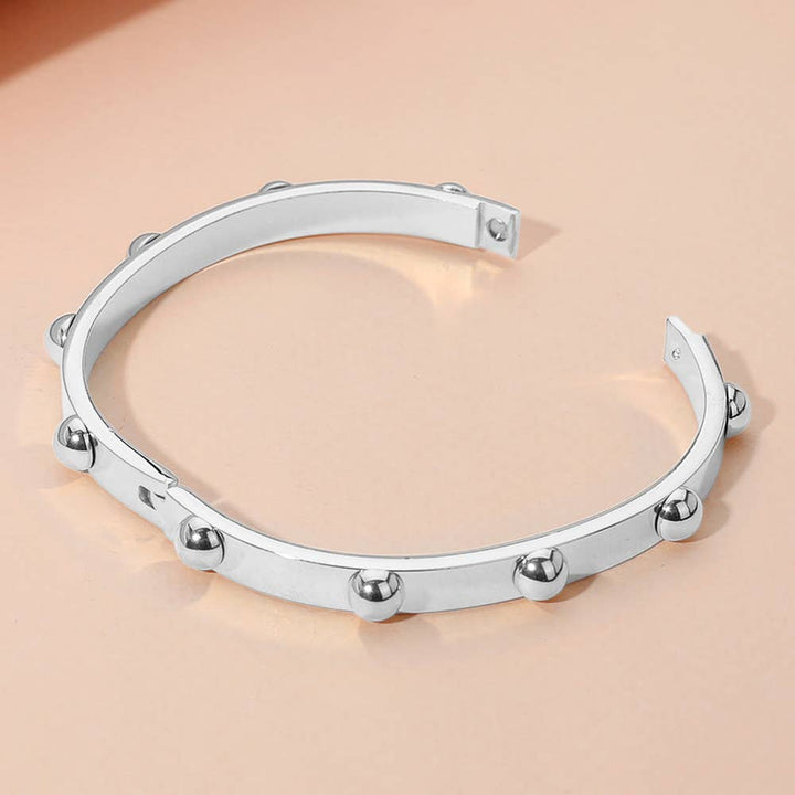 Bubble Hinged Bangle Bracelet: Yellow Gold