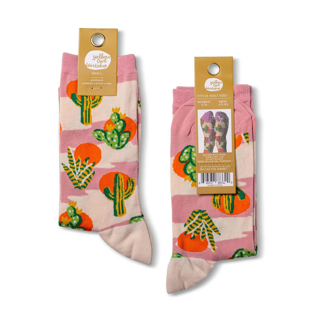 Southwest Cactus Socks - Small Crew Socks