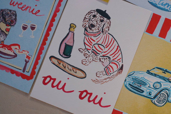 Dachshund Collection: Oui Oui Weenie Fine Art Print: 8x10