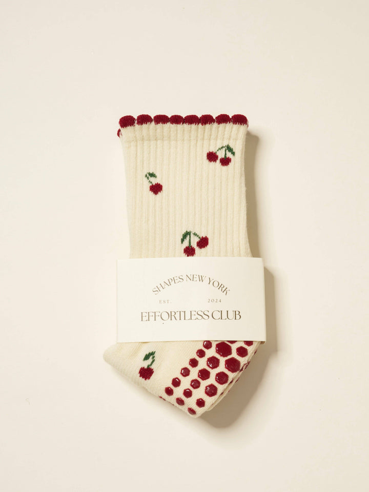 Little Cherry Petal Grip Sock
