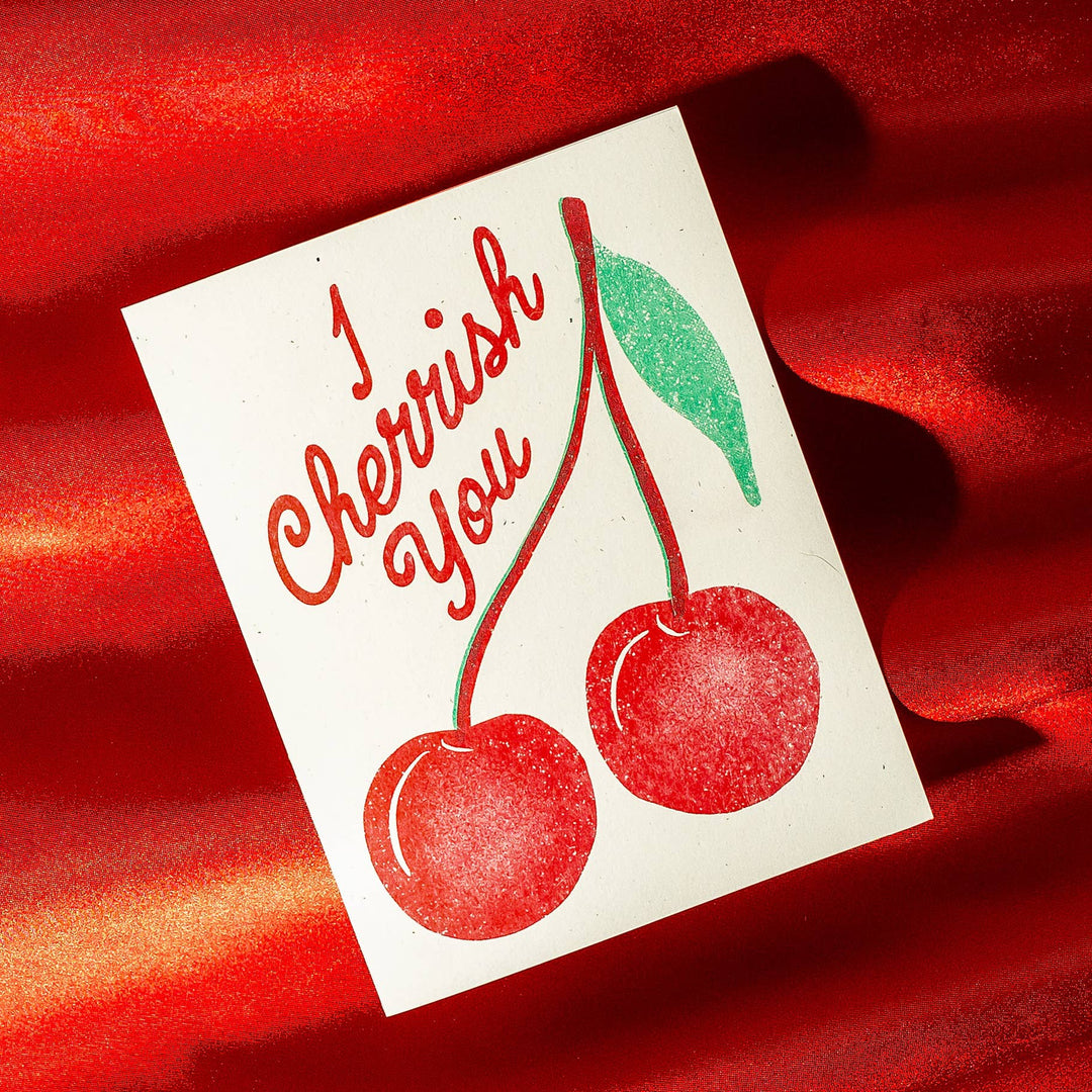 I Cherrish You - Risograph Greeting Card