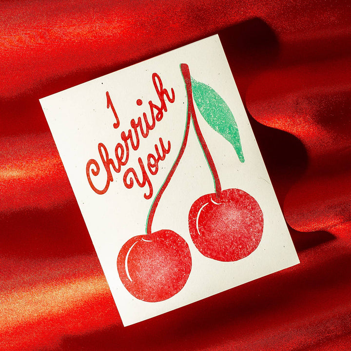 I Cherrish You - Risograph Greeting Card