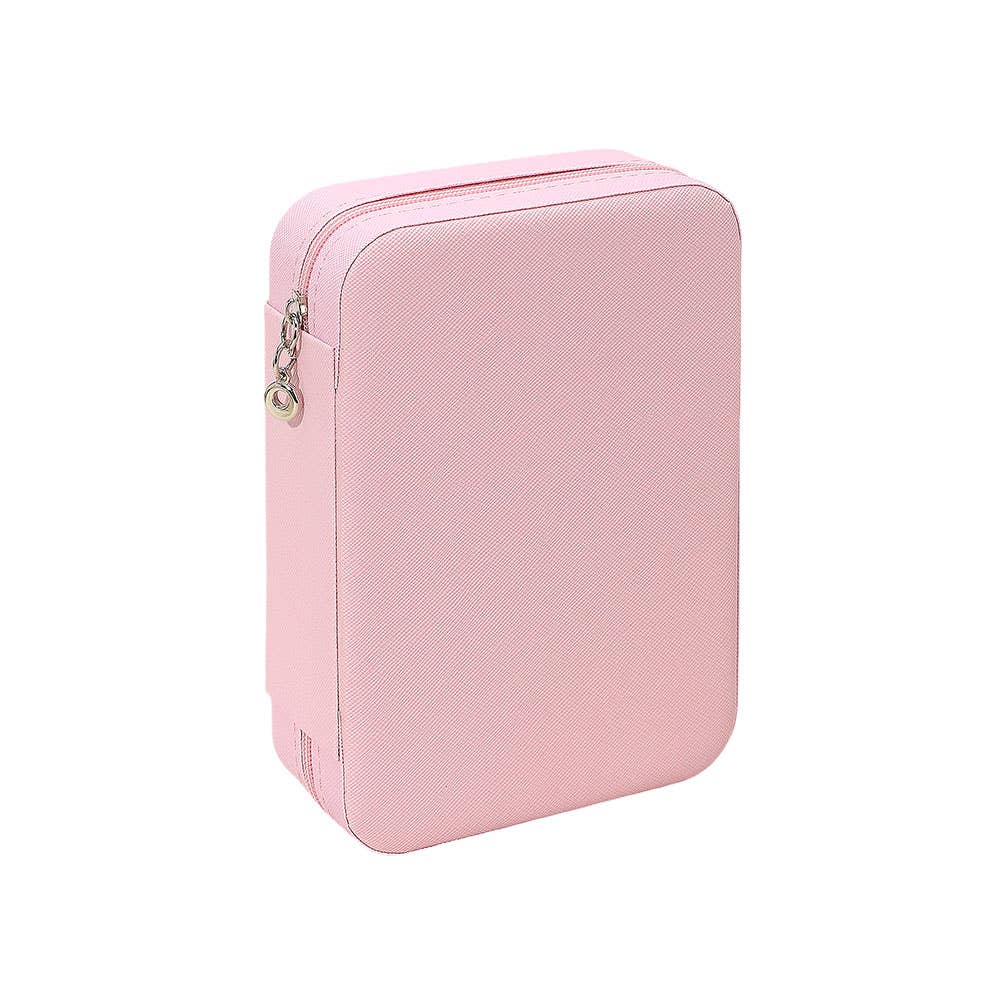 Faux Leather Portable Jewelry Box: Ivory