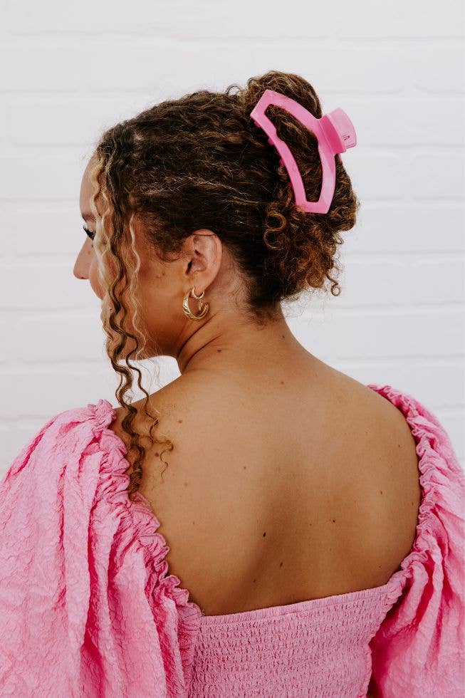 Large Open Hair Clip-Peonies Please