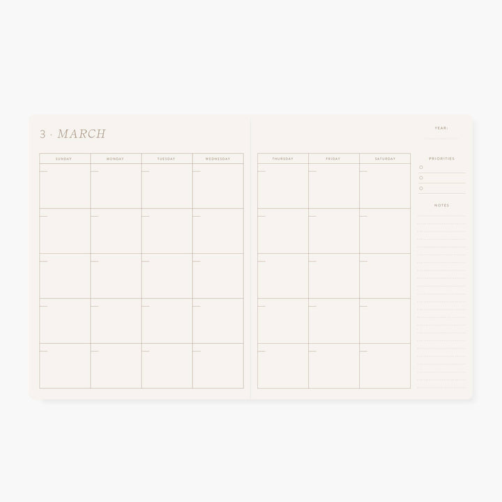 BLUE FLORAL | UNDATED MONTHLY PLANNER
