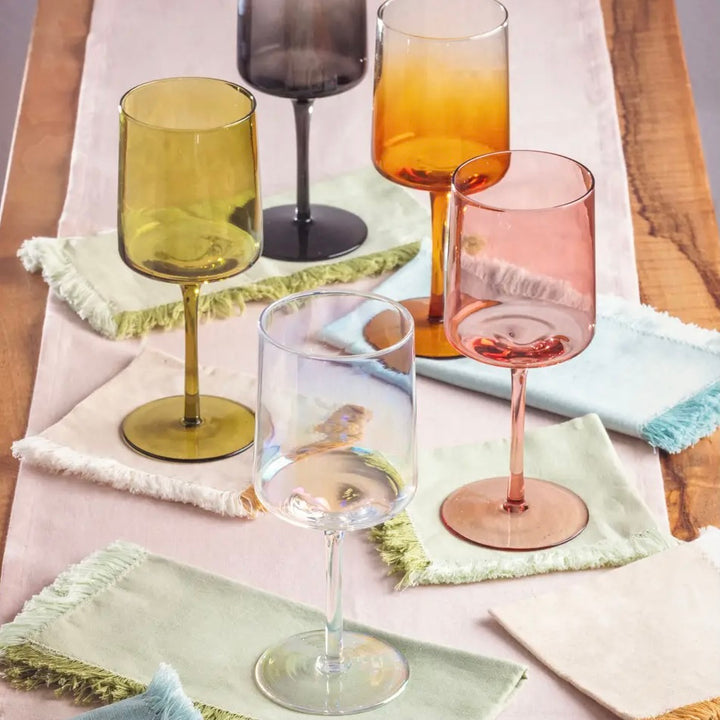 Mid-Century Wine Glass - Olive