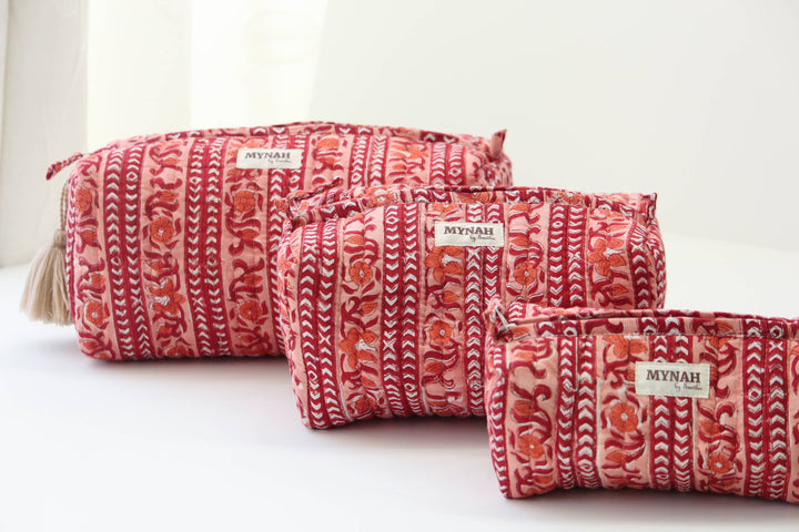 Terracotta Stripes Cosmetic Bag