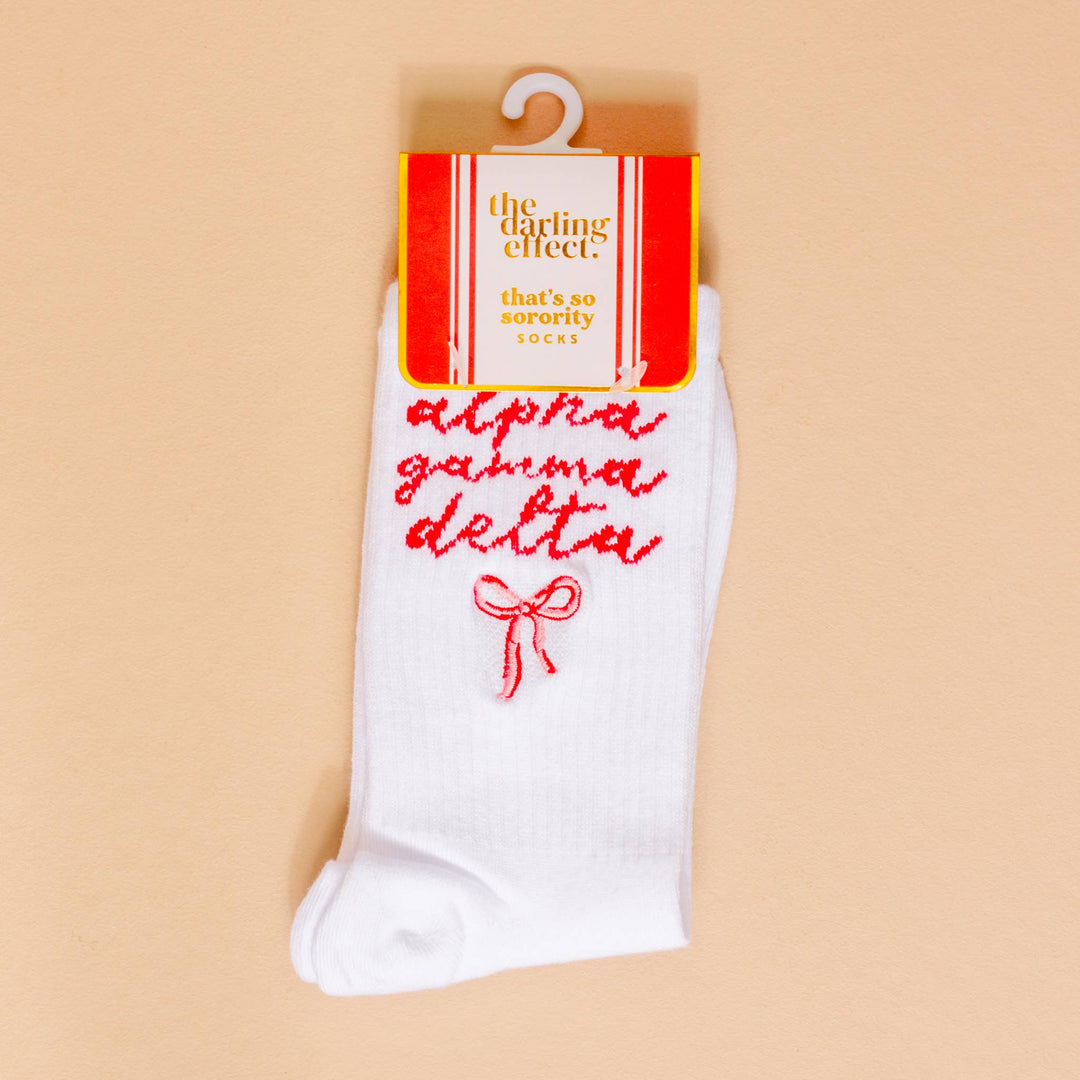 Sorority Embroidered Crew Socks: Chi Omega