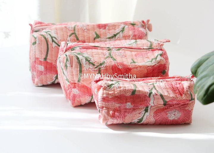 Peach poppies Cosmetic Bag