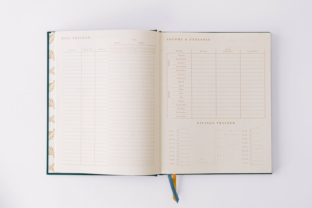 2026 Golden Thistle 17-Month Large Bound Planner