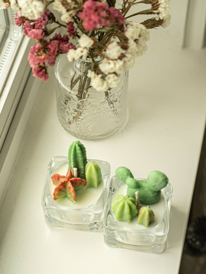 Bunny Ears and Fairy Castle Cactus Tealight Candles: Fairy Castle Cactus Tealight