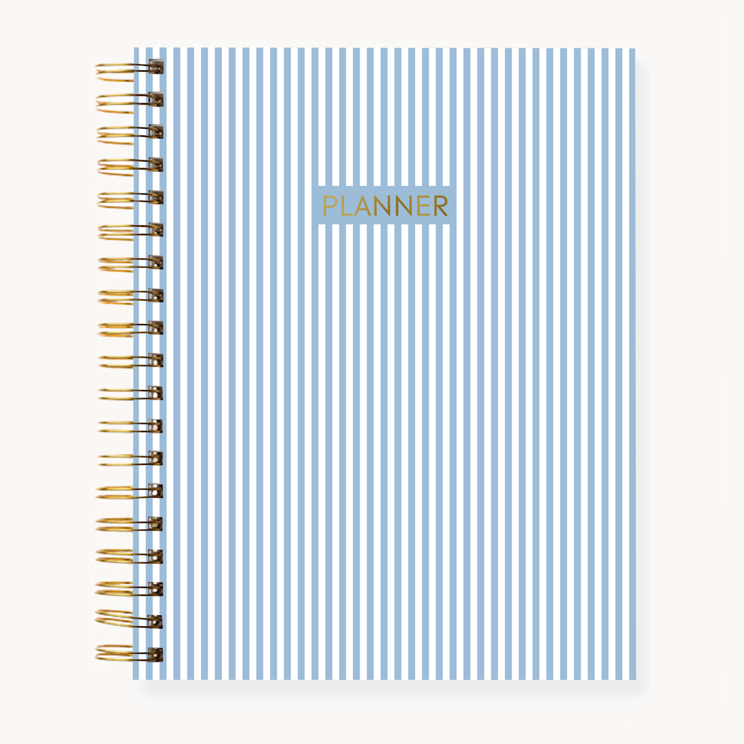 Blue Stripes Undated Planner: 7x9