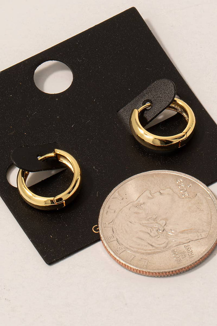 Gold Dipped Mini Hoop Huggie Earrings: Gold