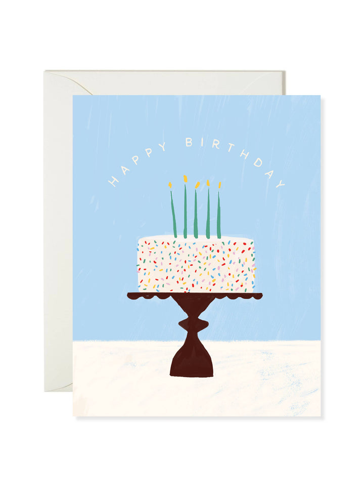 Cake Stand - Colorful Cake Birthday Card