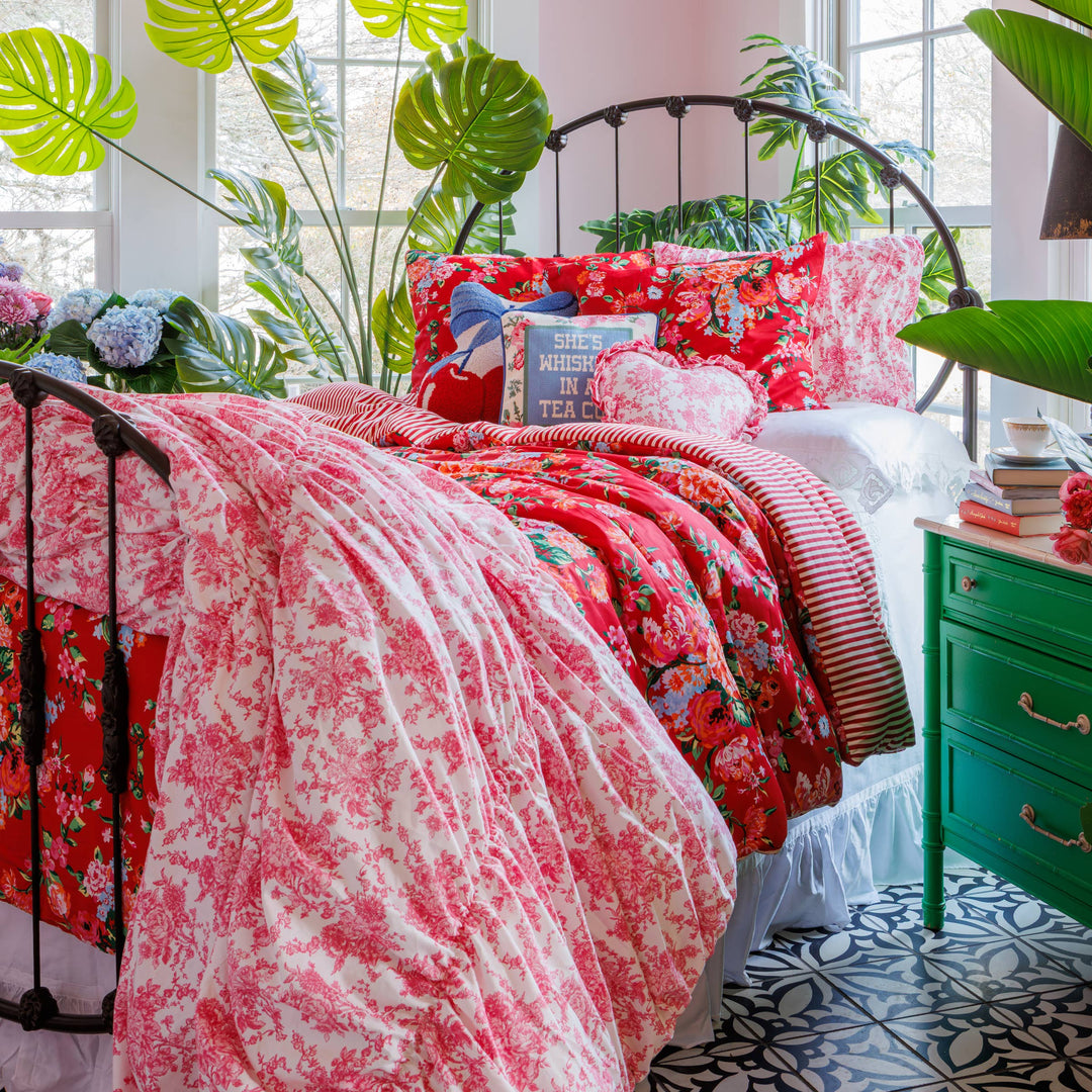 Heart Toile Pillow - Junk Gypsy