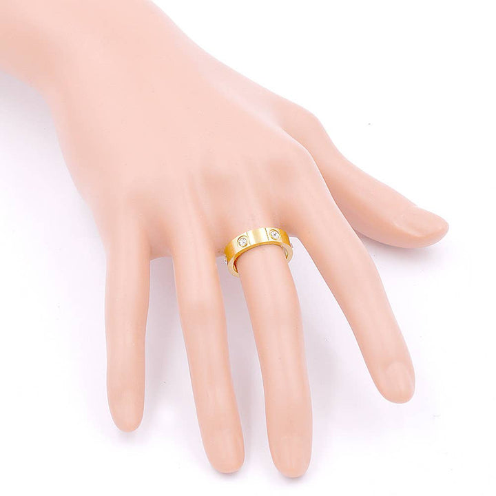 Stone Embellished Band Ring: Silver / 6