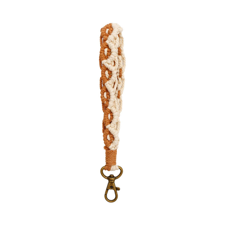 Macrame Two-Tone Braided Wristlet Keychain: Assorted