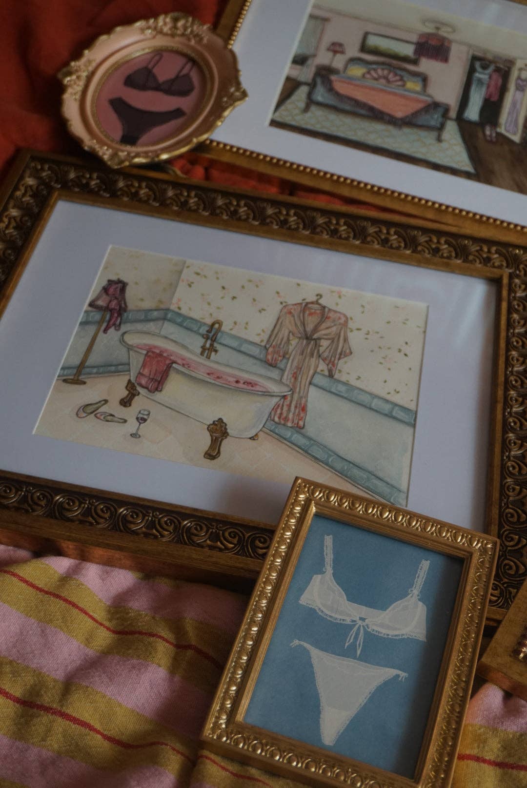 Getting Ready: white and blue Fine Art Print: 11x14