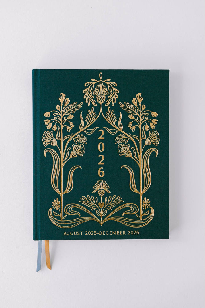 2026 Golden Thistle 17-Month Large Bound Planner
