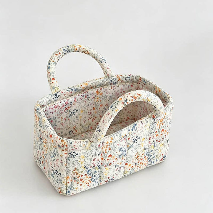 Quilted Floral Storage Organizer Bag: Big Floral / One Size
