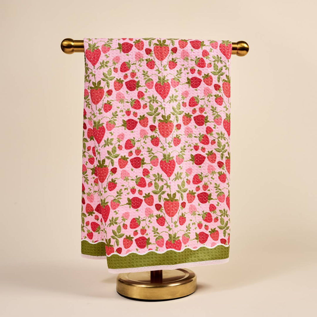 Waffle Tea Towel-Strawberry Fields