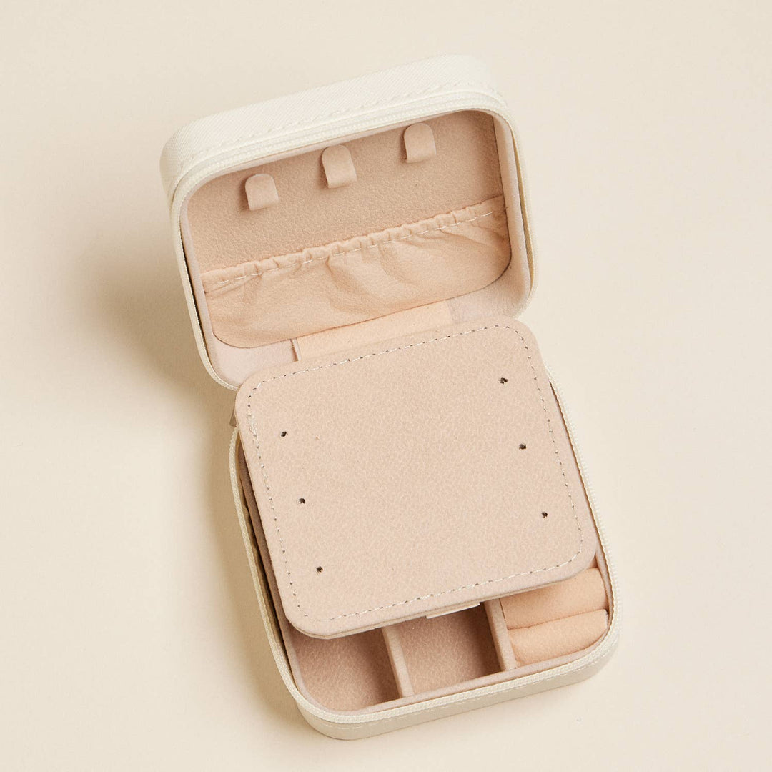 Bow Monogram Print Jewelry Box-Pink