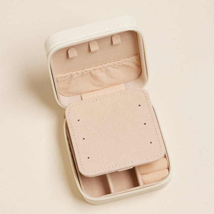 Bow Monogram Print Jewelry Box-Pink