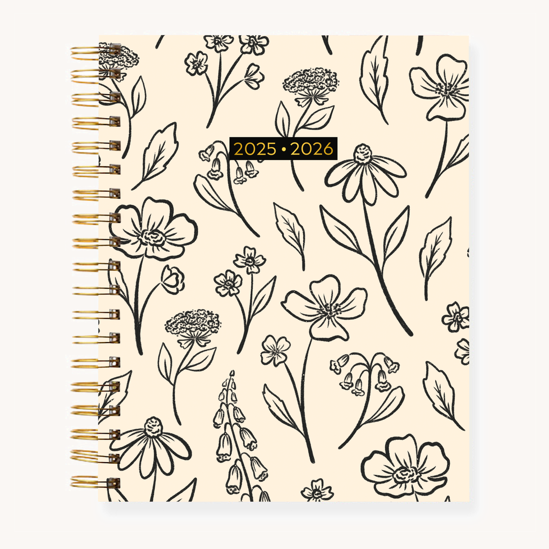 Pressed Floral 2025-2026 Academic Planner: 7x9