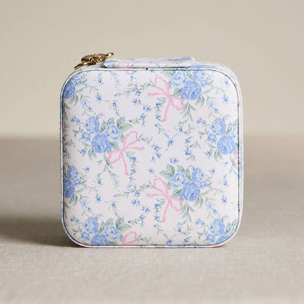 Flower Bow Pattern Portable Square Jewelry Box