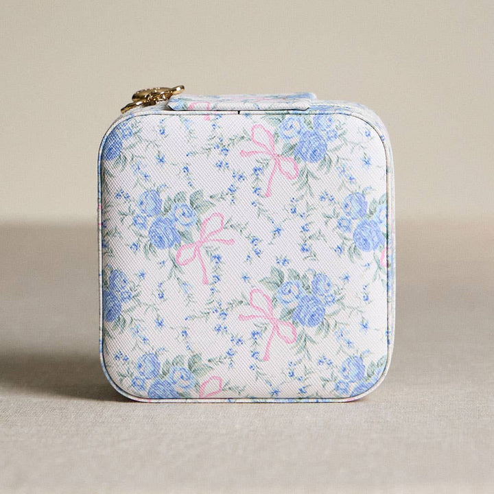 Flower Bow Pattern Portable Square Jewelry Box