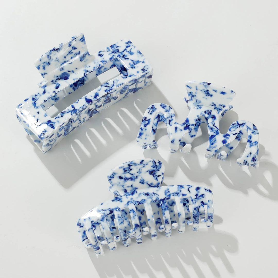 Coastal Blue Large | Assorted Large Claw Clips: Assorted
